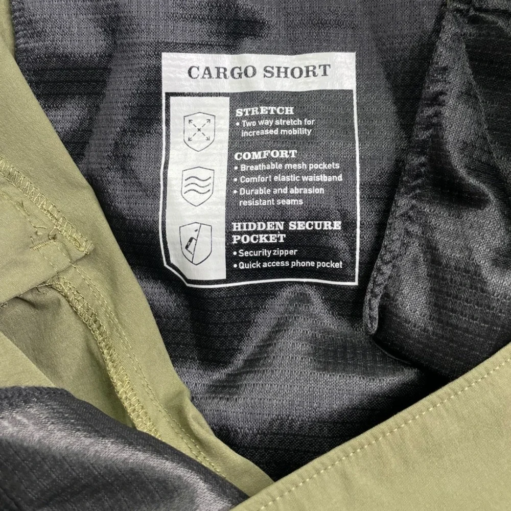 Orvis Cargo Shorts Mens 36 Green Stretch Nylon Outdoor Hiking Utility